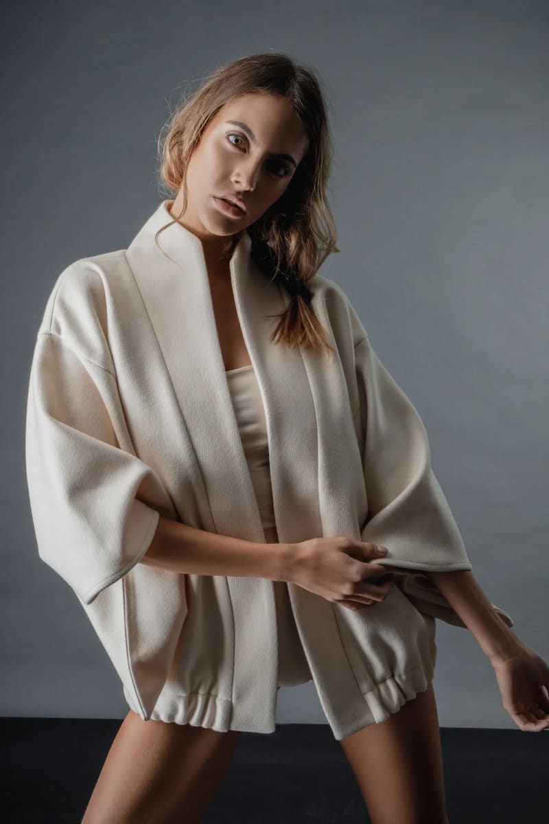 wool kimono jacket ivory slika1