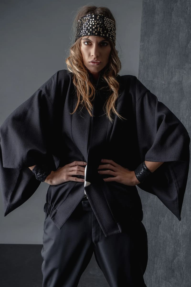 wool kimono jacket black slika1