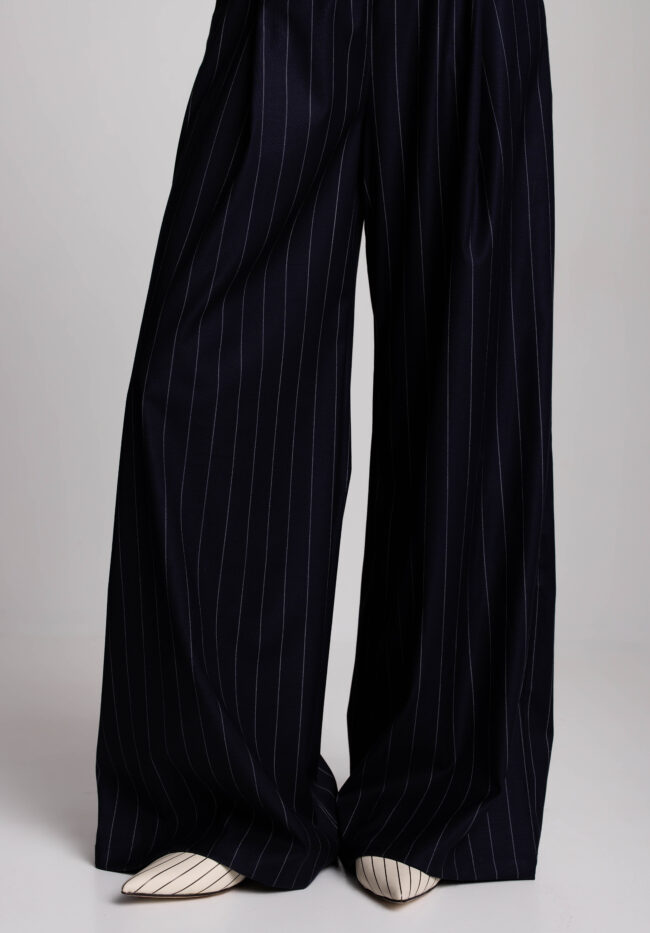 dina trousers navy blue w/white stripes